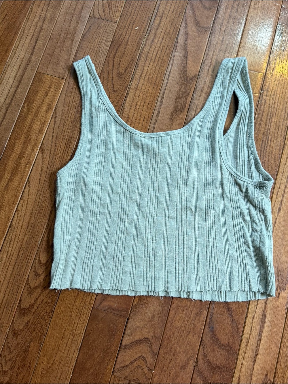 Forever 21 Ribbed Scoop-Neck Cream Crop Tank - Picture 3 of 3
